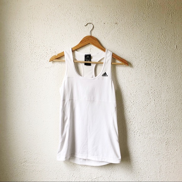 adidas Tops - Adidas | White Racerback Athletic Tank Top Size S